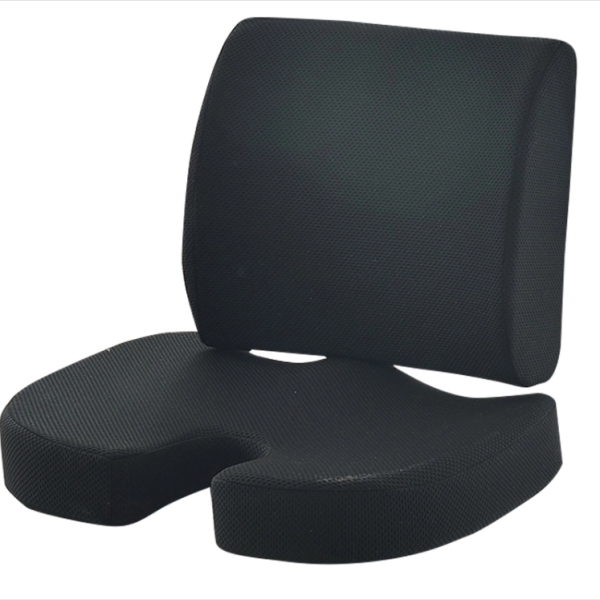 SuperOrtho Set Durable Lumbar and Seat Cushion Memory Foam Black / Σετ Ανατομικά Μαξιλάρια μέσης και καθίσματος